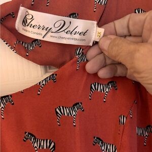 Orange zebra print 2X dress with pockets